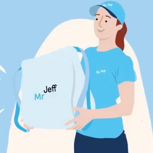 Ilustración de la bolsa reutilizable de Mr Jeff