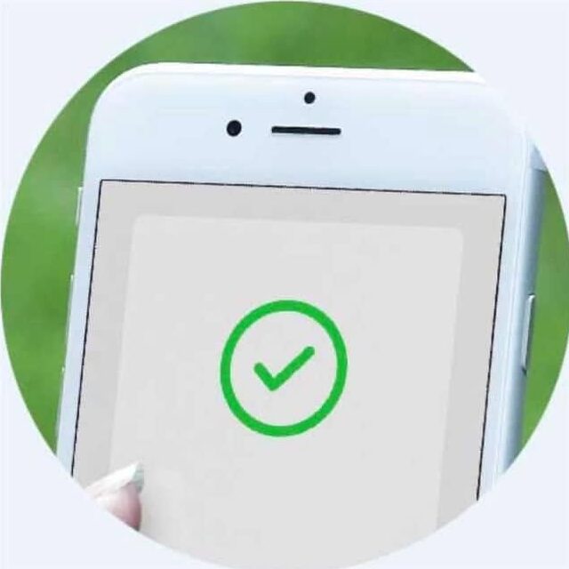 Mensaje de aprobación en el celular
